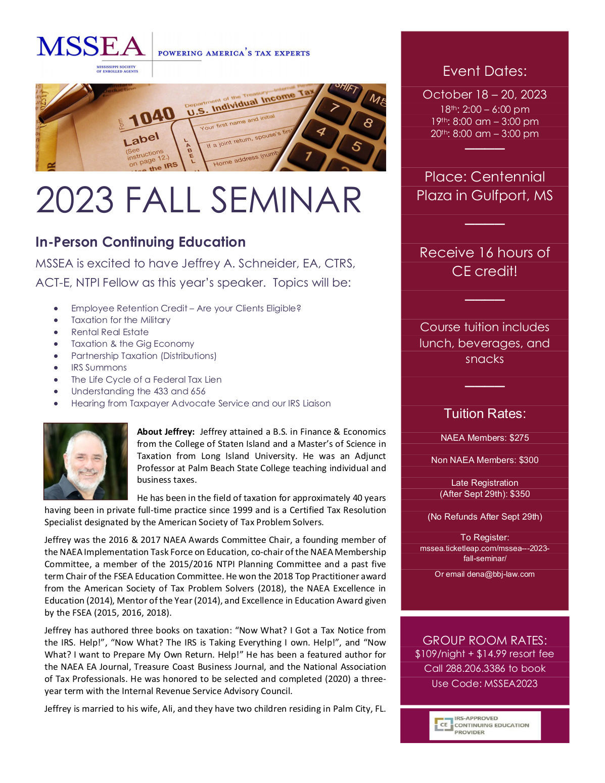 2023 Fall Seminar Flyer Screenshot
